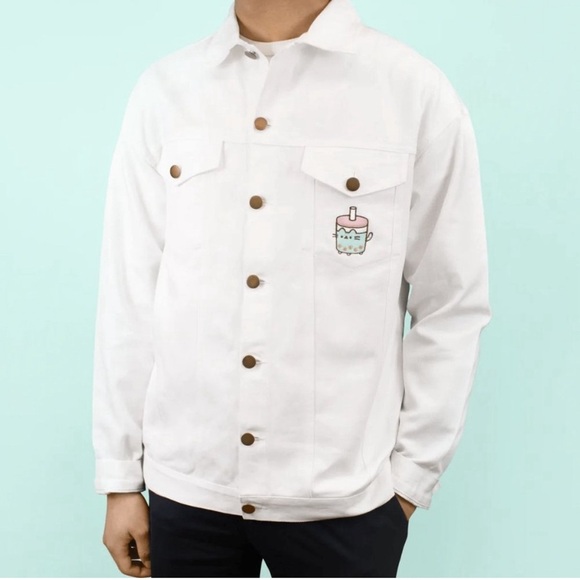 Pusheen Bobasheen White Denim Jacket Spring 2023 Box Exclusive Size Medium NWT - Picture 2 of 7